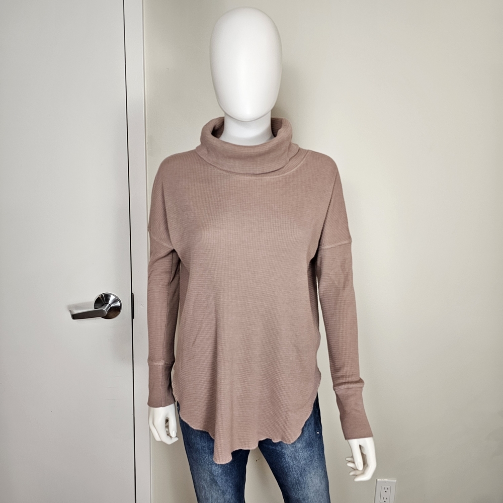 Babaton Dusty Mauve Turtleneck Long Sleeve Top